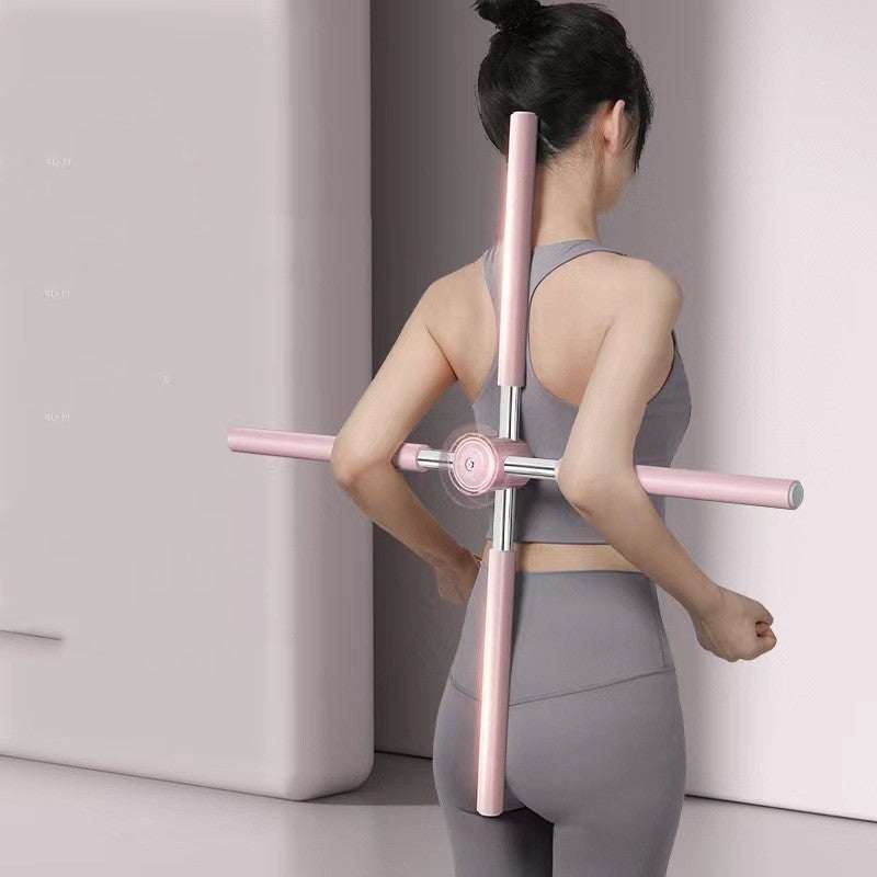 Woman using a back shape stick