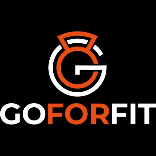 Go For Fit logo red in black background