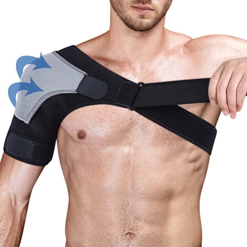 Active Shoulder Support on man, providing stabilization and comfort during activity.