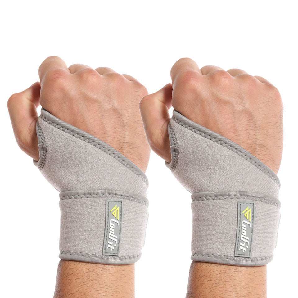 Grey adjustable nylon wrist support for enhanced stability and protection.