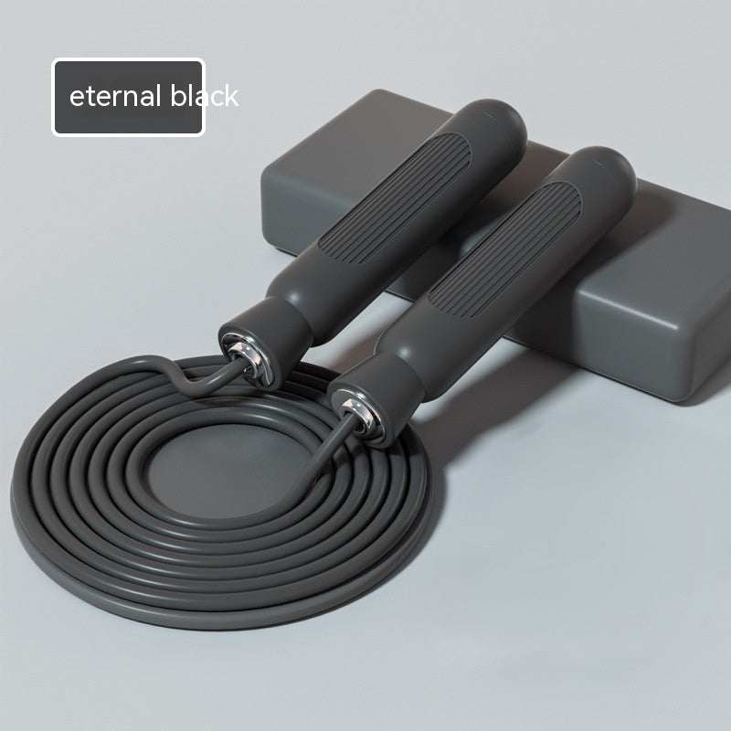 Eternal black classic jump rope with anti-slip handles and eco-friendly design.