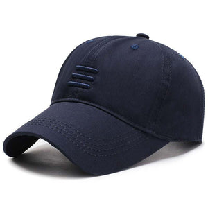 Classic sports hat in navy blue with sleek, sporty design and adjustable fit.