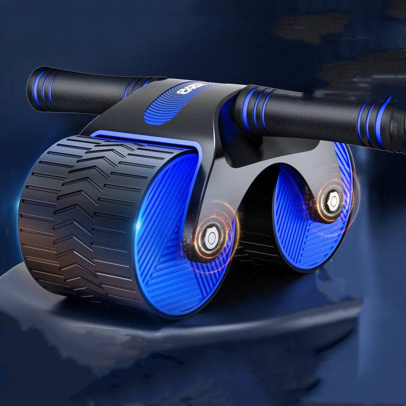 Enhanced Ab Roller with double non-slip wheels and sweat-resistant grip handles.