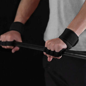 Grip enhancer in use, providing secure and comfortable grip during workout.