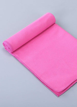 Pink premium sports towel with soft microfiber blend, perfect for fitness and quick-drying.