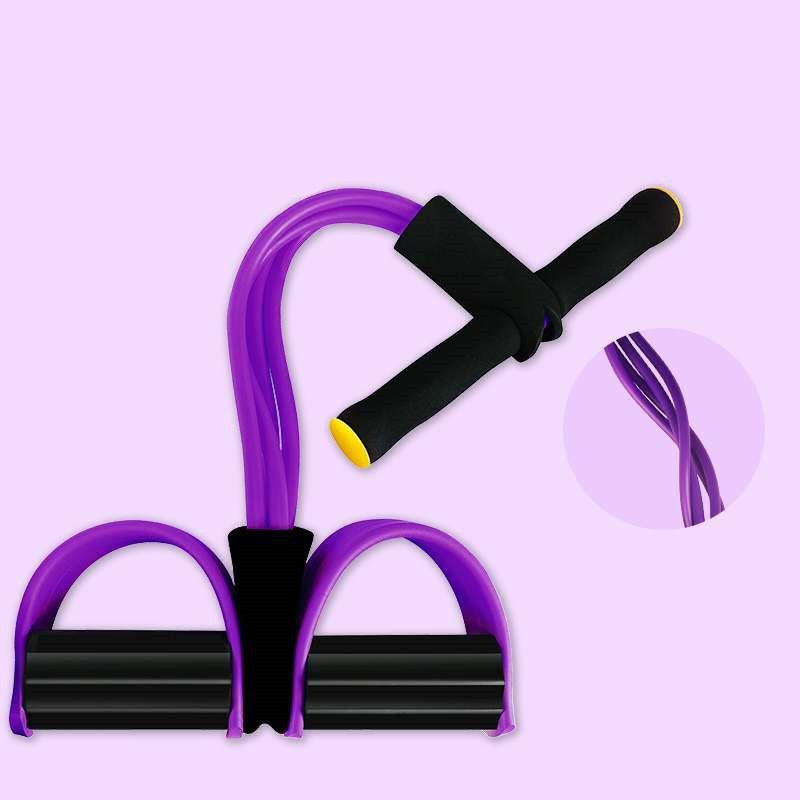 Purple simple pull rope with soft handles and sturdy foot pedals.