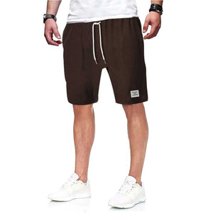 Simple Shorts in brown with drawstring waistband, perfect for active lifestyle.