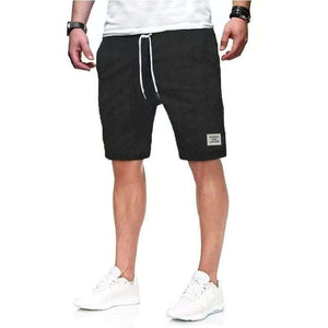 Black Simple Shorts with drawstring waistband and convenient pocket, perfect for active lifestyle.