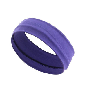 Purple Simple Sports Headband with sweat-wicking fabric and one-size-fits-all design.