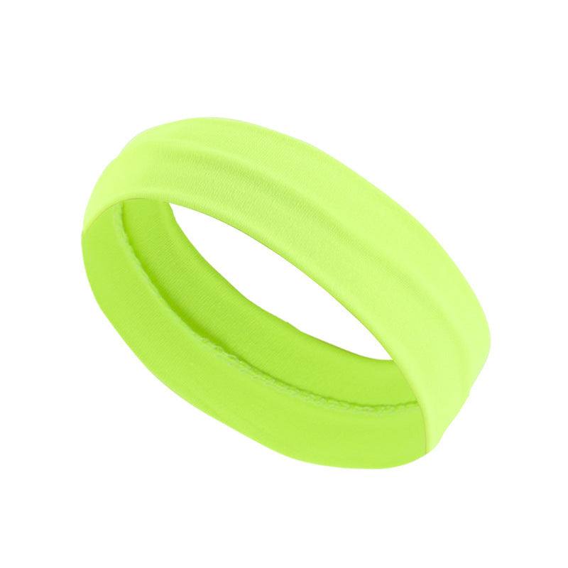 Neon green Simple Sports Headband, sweat-wicking and stretchable.