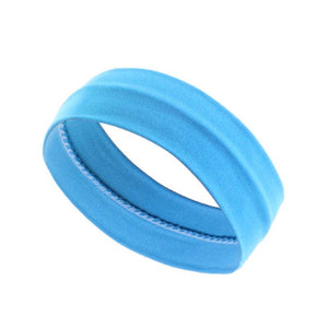 Blue Simple Sports Headband with stretchable design and sweat-wicking fabric.