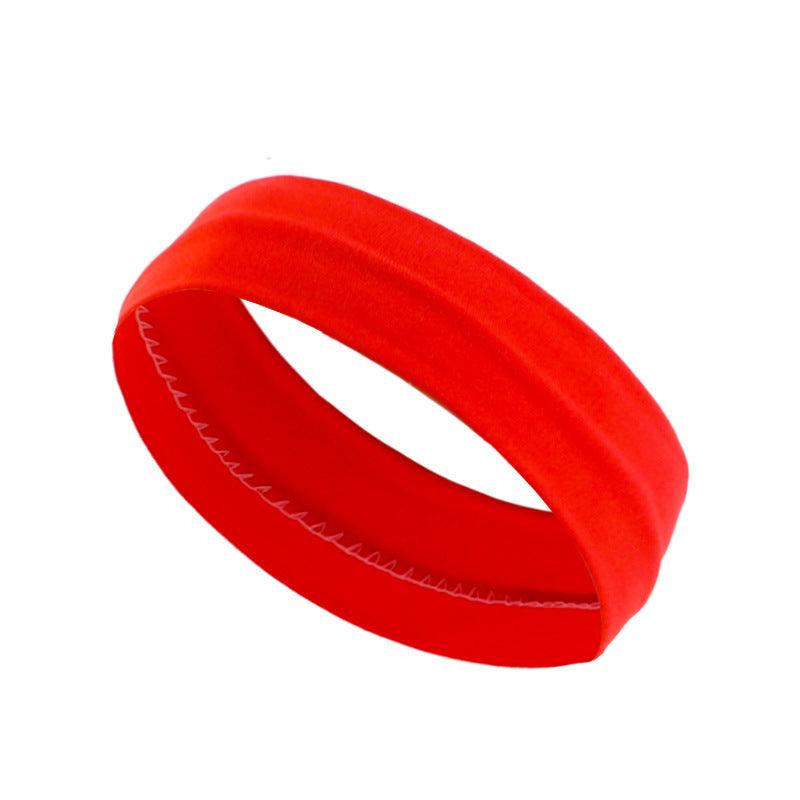 Red Simple Sports Headband, premium cotton, sweat-wicking, one-size-fits-all.