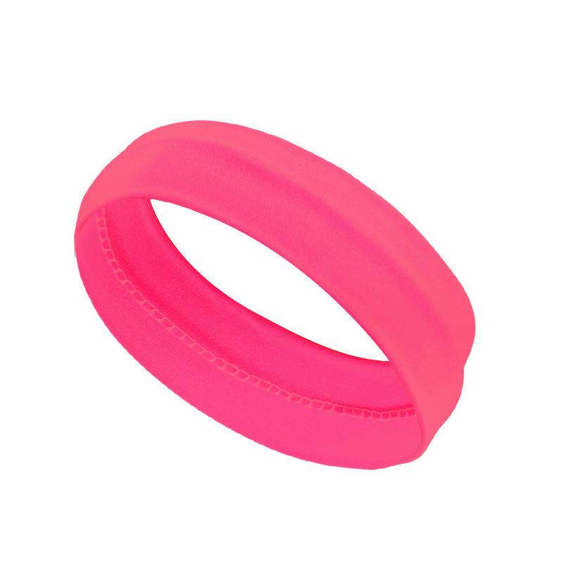 Bright pink Simple Sports Headband designed for sweat-wicking and comfort during workouts.