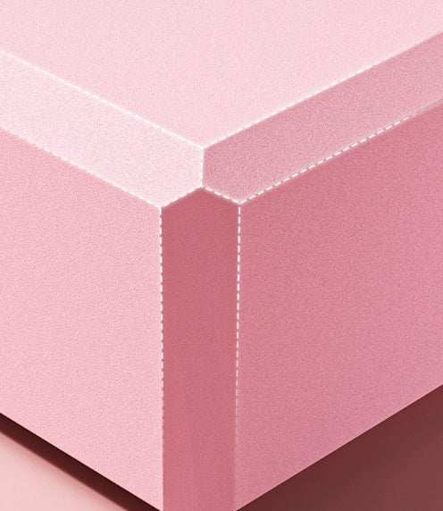 Pink durable EVA yoga block for support and stability.