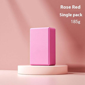 Rose red Simple Yoga Block, durable EVA material, versatile fitness support.