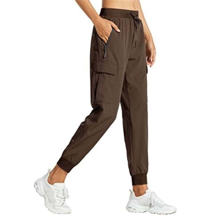 Comfortable Snug Fit Pants with adjustable waistband and multiple pockets.