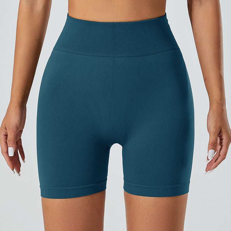 Snug Fit Yoga Shorts in blue, offering breathable comfort and quick-drying technology for active lifestyles.