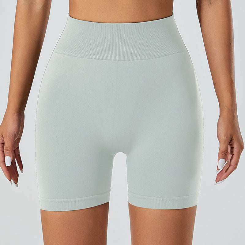 Snug Fit Yoga Shorts in light color showcasing breathable, snug fit design for comfort and versatility.