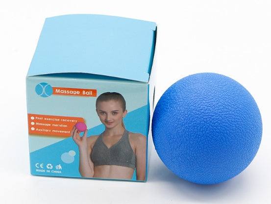 Blue Standard Massage Ball with packaging, ideal for muscle tension relief and acupressure benefits.