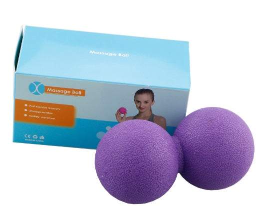 Purple massage balls with packaging, designed for tension relief and convenient portability.